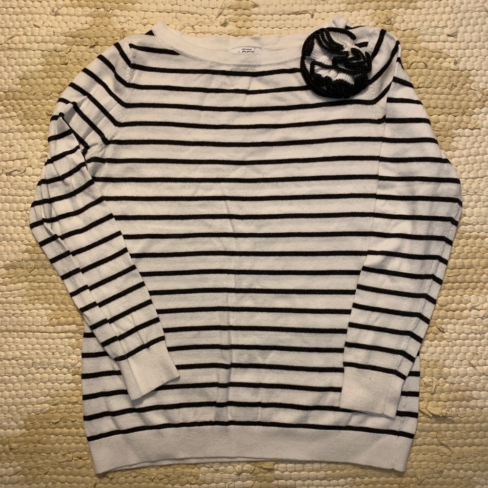 Ann Taylor Loft Petite Rosette 3/4 Sleeve Sweater